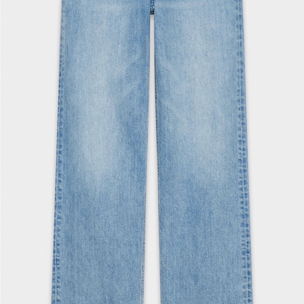 Denim Forum Arlo High Rise Straight Jeans in Light Blue